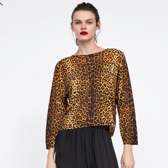 Zara Léopard Print Knit Sweater - Picture 2 of 5